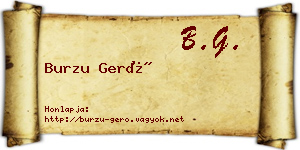 Burzu Gerő névjegykártya